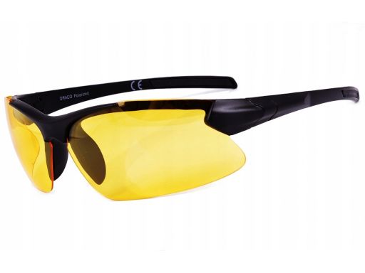 Polaryzacyjne okulary sportowe czarne i żółte