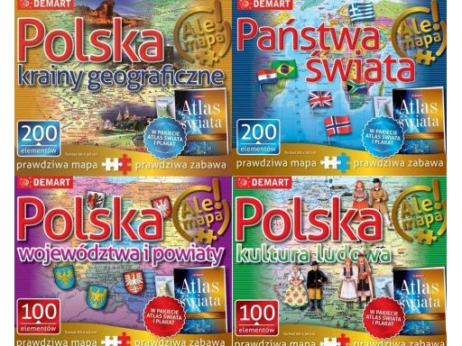 Atlas + puzzle + plakat pudełko do wyboru 5 rodzaj