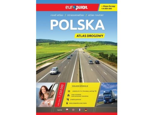 Polska atlas samochodowy 1:250 t mapa europa 2016r