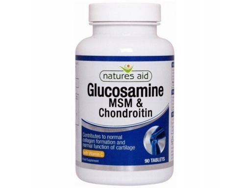 Natures aid glukozamina, msm, chondroityna 90tab