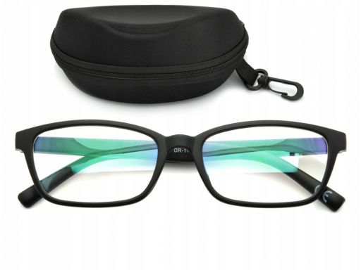 Okulary antyrefleks zerówki nerdy prostokątne