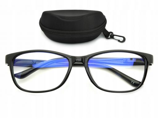 Okulary antyrefleks zerówki nerdy prostokątne