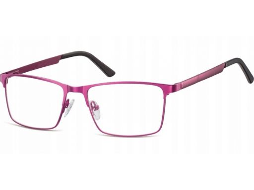 Oprawki okulary stalowe różowe korekcyjne zerówki