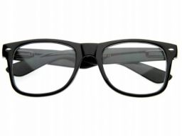 Okulary nerd zerówki uv 400 nerdy czarne