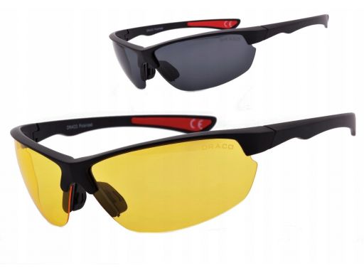 Polaryzacyjne okulary czarne i żółte do biegania