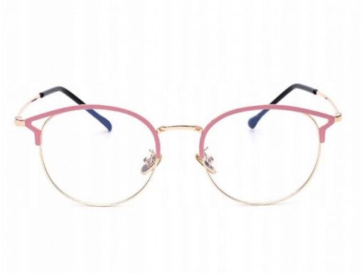Okulary zerówki damskie kocie oczy z antyrefleksem