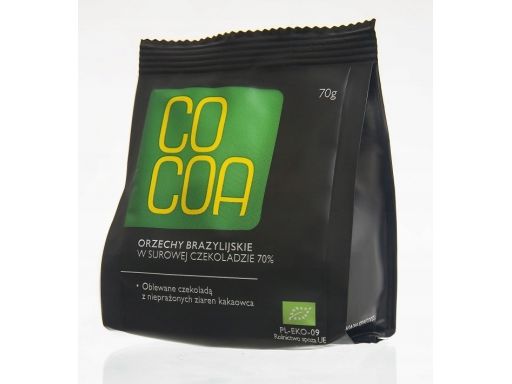 Cocoa orzechy brazylijskie w surowej czeko bio 70g