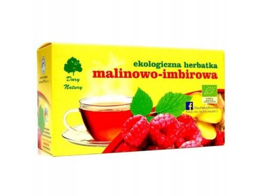 Dary natury herbata malinowo-imbirowa eko 25x3g