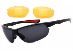 Polaryzacyjne okulary czarne i żółte rowerowe