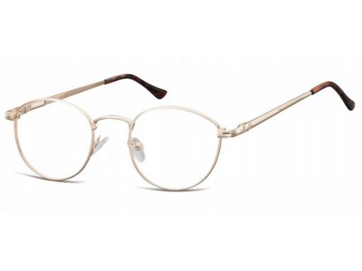 Oprawki lenonki damskie korekcyjne złote okulary