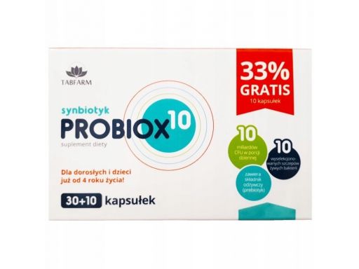 Virde synbiotyk probiox10 40 kaps. 9 szczepów