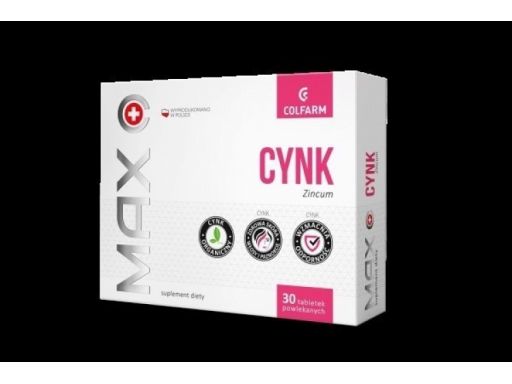 Colfarm cynk max 10 mg 30t trądzik odporność grypa