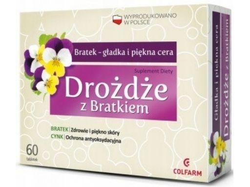 Colfarm drożdże z bratkiem 60 tabl.