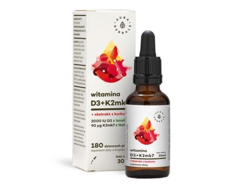 Aura herbals witamina d3+k2 mk7+ekstrakt z kurkumy