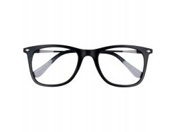 Okulary zerówki nerd uniseks prostokątne