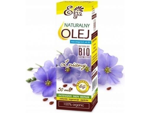 Etja olej lniany bio 50ml działa nawilżająco
