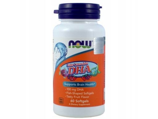 Now foods kids dha 100mg 60k. smak owocowy