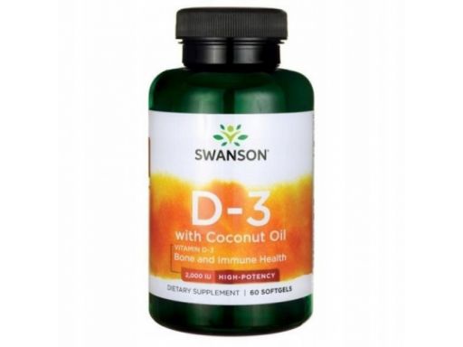 Swanson witamina d3 2000iu z olejem kokosowym 60