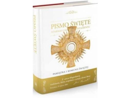 Biblia domowa z obwolutą pamiątka i komunii święte