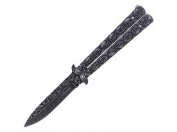 Nóż motylek martinez albainox balisong skulls ston