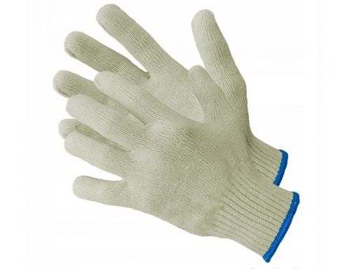 Rękawice robocze bawełniane białe dziane 12p 10/xl