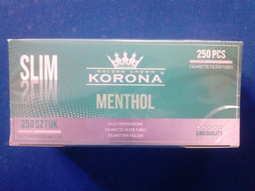 Gilzy papierosowe slim menthol 250 sztuk cienkie