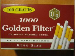 Gilzy papierosowe 1100 szt tubki 17,7pln