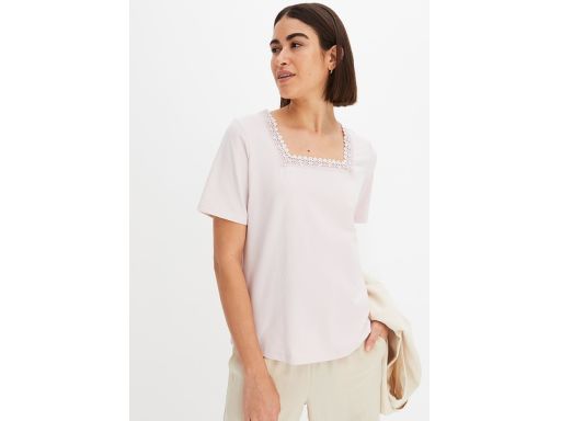 B.P.C t-shirt liliowy z koronką 52/54.