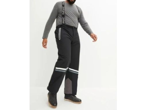 B.P.C czarne spodnie funkcyjne ocieplane z szelkami narciarskie męskie