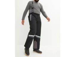 B.P.C czarne spodnie funkcyjne ocieplane z szelkami narciarskie męskie