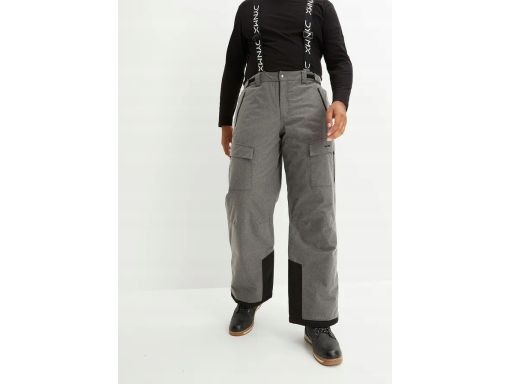 B.P.C szare spodnie funkcyjne ocieplane z szelkami narciarskie ^54