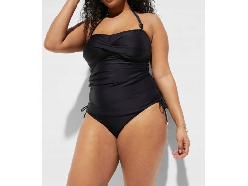 B.P.C tankini czarne z marszczeniami i z figami r.42
