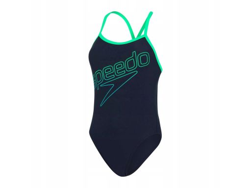 SPEEDO kostium kąpielowy sportowy granatowy z zielonym 46