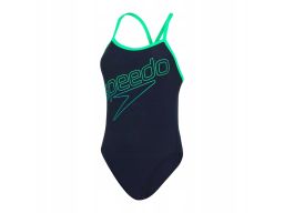 SPEEDO kostium kąpielowy sportowy granatowy z zielonym 46