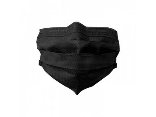 Maska włókninowa na twarz warstwowa z gumką czarna