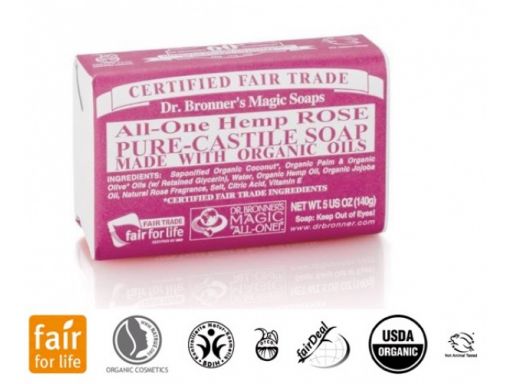 Dr.bronner naturalne mydło różane bio eco 140g