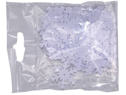 Cekiny śnieżynki białe 26 mm (15 g) bombki, jajka